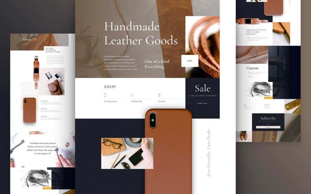 Leather company website design and layouts
