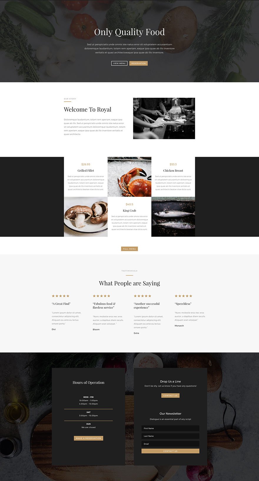 Restaurant Website Using WordPress