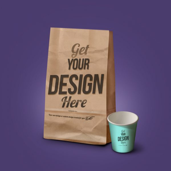 grocery bag coffee cup